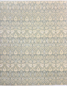 Modern Grey Hand Knotted 8'0" X 9'11"  Area Rug 904-136242