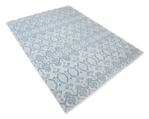 Modern Grey Hand Knotted 80 X 100 Area Rug 904-136245 Image 1