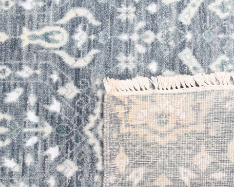 Modern Black Hand Knotted 81 X 104 Area Rug 904-136249 Image 3