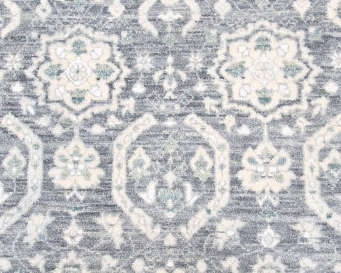 Modern Black Hand Knotted 81 X 104 Area Rug 904-136249 Image 4