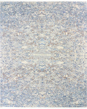Modern Blue Hand Knotted 7'11" X 9'11"  Area Rug 904-136256