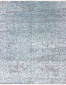 Modern Grey Hand Knotted 7'10" X 10'0"  Area Rug 904-136263