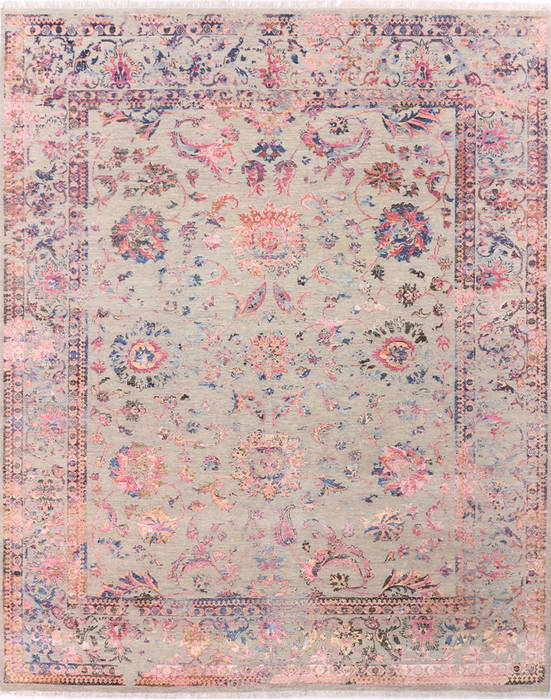 Modern Grey Hand Knotted 82 X 101 Area Rug 904-136271 Image 0