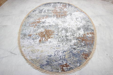 Jaipur Grey Oval Hand Knotted 60 X 90 Area Rug 905-136285 Image 1