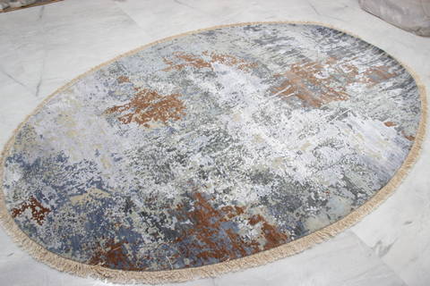 Jaipur Grey Oval Hand Knotted 60 X 90 Area Rug 905-136285 Image 2