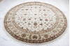 Jaipur White Round Hand Knotted 83 X 84  Area Rug 905-136293 Thumb 1
