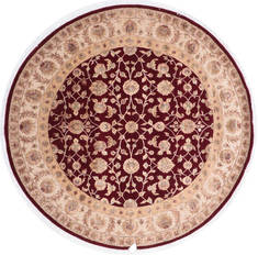 Jaipur Red Round Hand Knotted 8'0" X 8'2"  Area Rug 905-136294