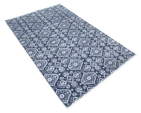 Modern Blue Hand Knotted 60 X 94 Area Rug 904-136303 Image 1