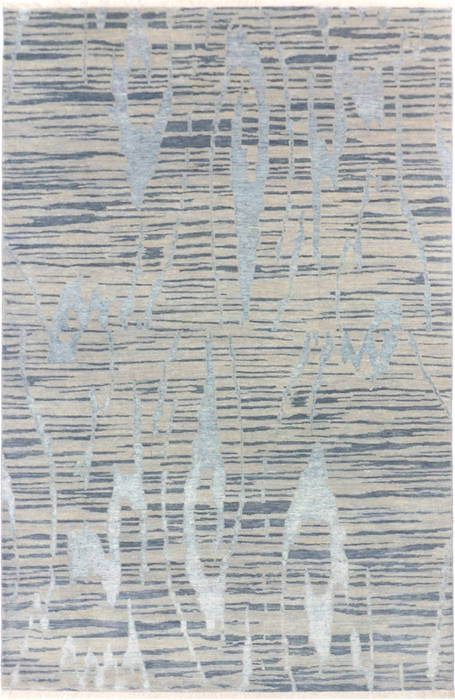 Modern Grey Hand Knotted 60 X 91 Area Rug 904-136306 Image 0
