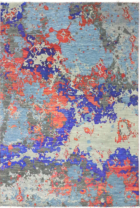 Modern Multicolor Hand Knotted 60 X 92 Area Rug 904-136308 Image 0