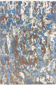 Modern Multicolor Hand Knotted 6'0" X 8'8"  Area Rug 904-136310