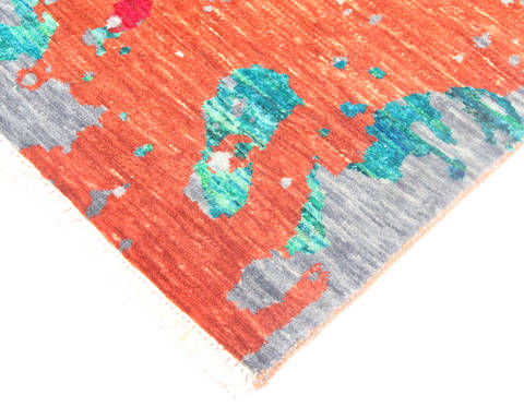 Modern Multicolor Hand Knotted 60 X 90 Area Rug 904-136312 Image 2