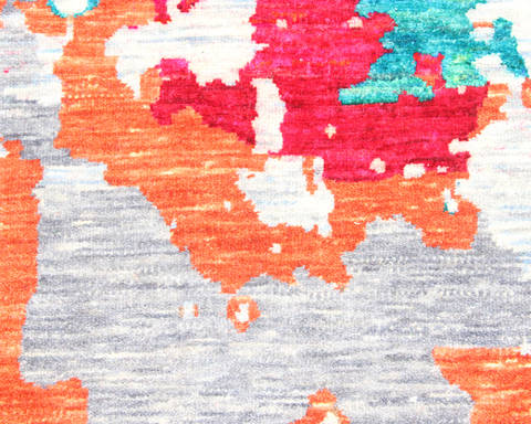 Modern Multicolor Hand Knotted 60 X 90 Area Rug 904-136312 Image 4