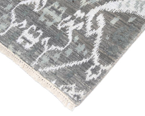 Modern Grey Hand Knotted 60 X 90 Area Rug 904-136318 Image 2