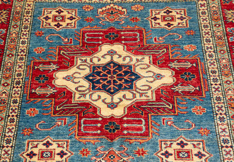Kazak Blue Square Hand Knotted 48 X 411 Area Rug 700-136333 Image 2
