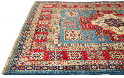 Kazak Blue Square Hand Knotted 48 X 411 Area Rug 700-136333 Image 4