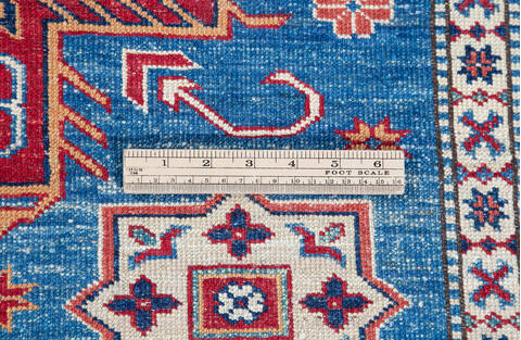 Kazak Blue Square Hand Knotted 48 X 411  Area Rug 700-136333 Image 7