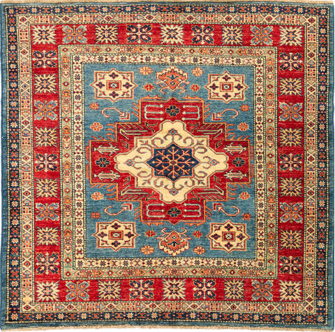 Kazak Blue Square Hand Knotted 48 X 411 Area Rug 700-136333 Image 0