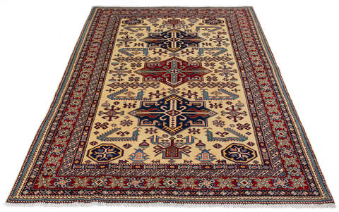 Kazak Beige Hand Knotted 49 X 611 Area Rug 700-136337 Image 1