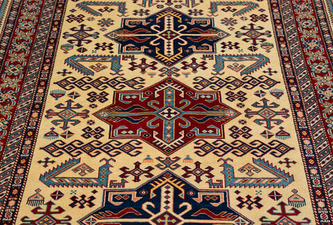 Kazak Beige Hand Knotted 49 X 611 Area Rug 700-136337 Image 3