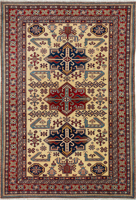 Kazak Beige Hand Knotted 49 X 611 Area Rug 700-136337 Image 0