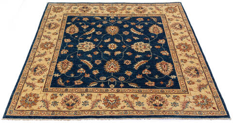 Chobi Blue Square Hand Knotted 411 X 51 Area Rug 700-136343 Image 1