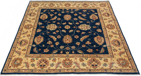 Chobi Blue Square Hand Knotted 411 X 411 Area Rug 700-136344 Image 1