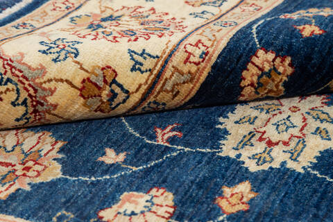 Chobi Blue Square Hand Knotted 411 X 411 Area Rug 700-136344 Image 5