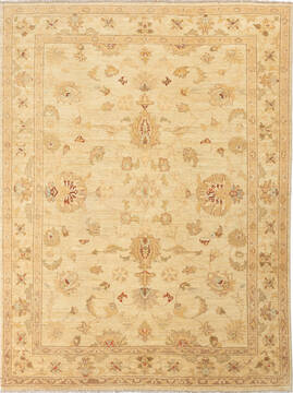 Chobi Beige Hand Knotted 4'10" X 6'6"  Area Rug 700-136345
