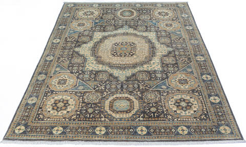 Chobi Grey Hand Knotted 50 X 68 Area Rug 700-136358 Image 1