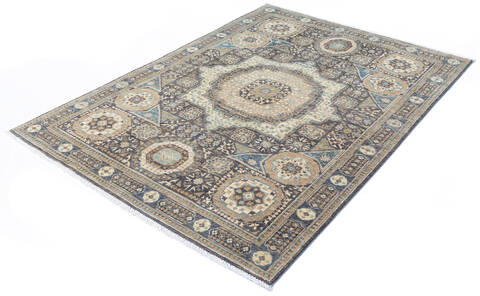 Chobi Grey Hand Knotted 50 X 68 Area Rug 700-136358 Image 3