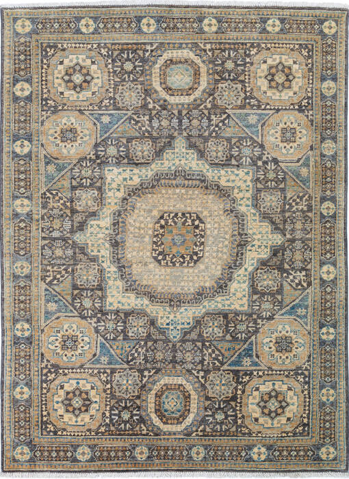 Chobi Grey Hand Knotted 50 X 68 Area Rug 700-136358 Image 0