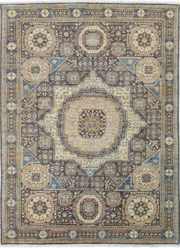 Afghan Chobi Grey Rectangle 5x7 ft Wool Carpet 136358