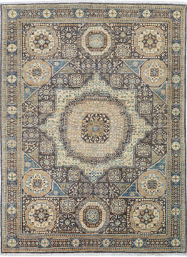 Chobi Grey Hand Knotted 5'0" X 6'8"  Area Rug 700-136358