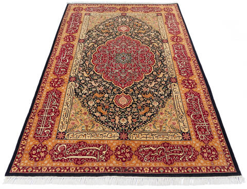 Pak-Persian Black Hand Knotted 47 X 73 Area Rug 700-136369 Image 1