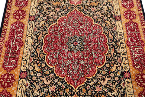 Pak-Persian Black Hand Knotted 47 X 73 Area Rug 700-136369 Image 2