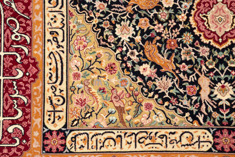 Pak-Persian Black Hand Knotted 47 X 73 Area Rug 700-136369 Image 3
