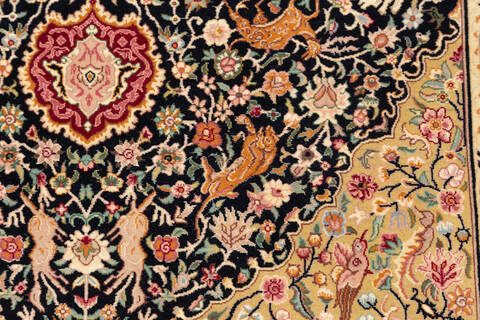 Pak-Persian Black Hand Knotted 47 X 73 Area Rug 700-136369 Image 4
