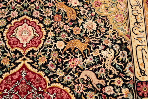 Pak-Persian Black Hand Knotted 47 X 73 Area Rug 700-136369 Image 5