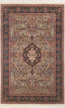 Pak-Persian Beige Hand Knotted 4'7" X 7'2"  Area Rug 700-136374