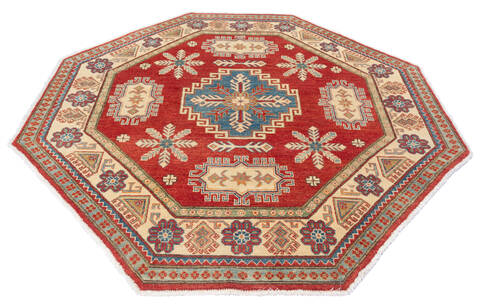 Kazak Red Octagon Hand Knotted 61 X 64 Area Rug 700-136384 Image 1