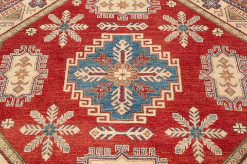 Kazak Red Octagon Hand Knotted 61 X 64 Area Rug 700-136384 Image 2