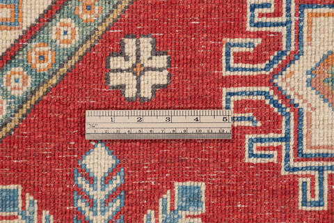 Kazak Red Octagon Hand Knotted 61 X 64 Area Rug 700-136384 Image 4