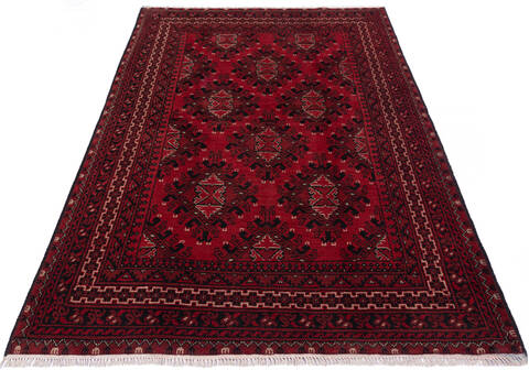 Khan Mohammadi Red Hand Knotted 53 X 78 Area Rug 700-136388 Image 1