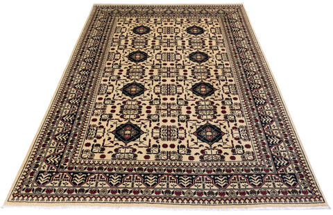 Khan Mohammadi White Hand Knotted 57 X 73 Area Rug 700-136389 Image 1