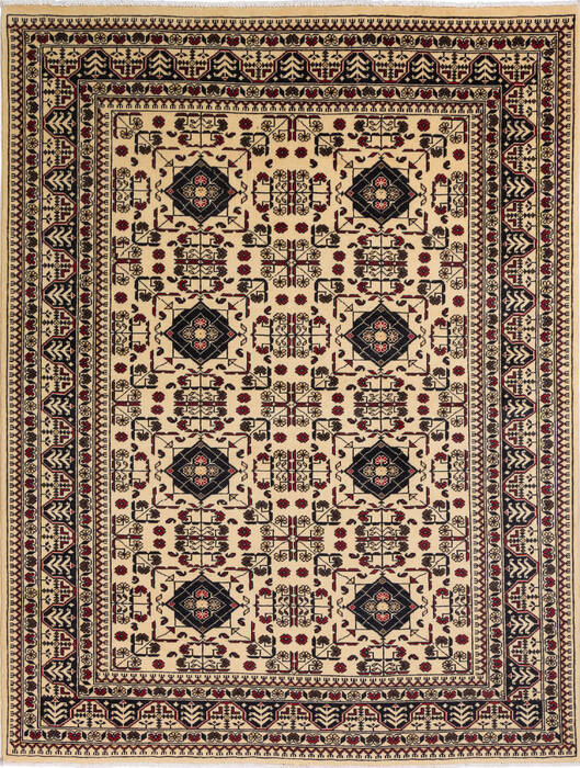 Khan Mohammadi White Hand Knotted 57 X 73 Area Rug 700-136389 Image 0