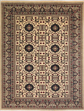 Khan Mohammadi White Hand Knotted 5'7" X 7'3"  Area Rug 700-136389