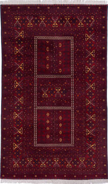 Khan Mohammadi Red Hand Knotted 5'0" X 8'3"  Area Rug 700-136394