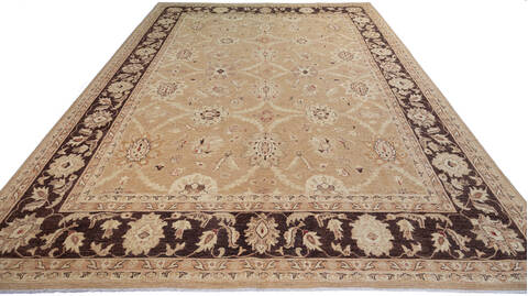 Chobi Beige Hand Knotted 99 X 137 Area Rug 700-136398 Image 1