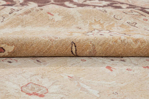 Chobi Beige Hand Knotted 99 X 137 Area Rug 700-136398 Image 6